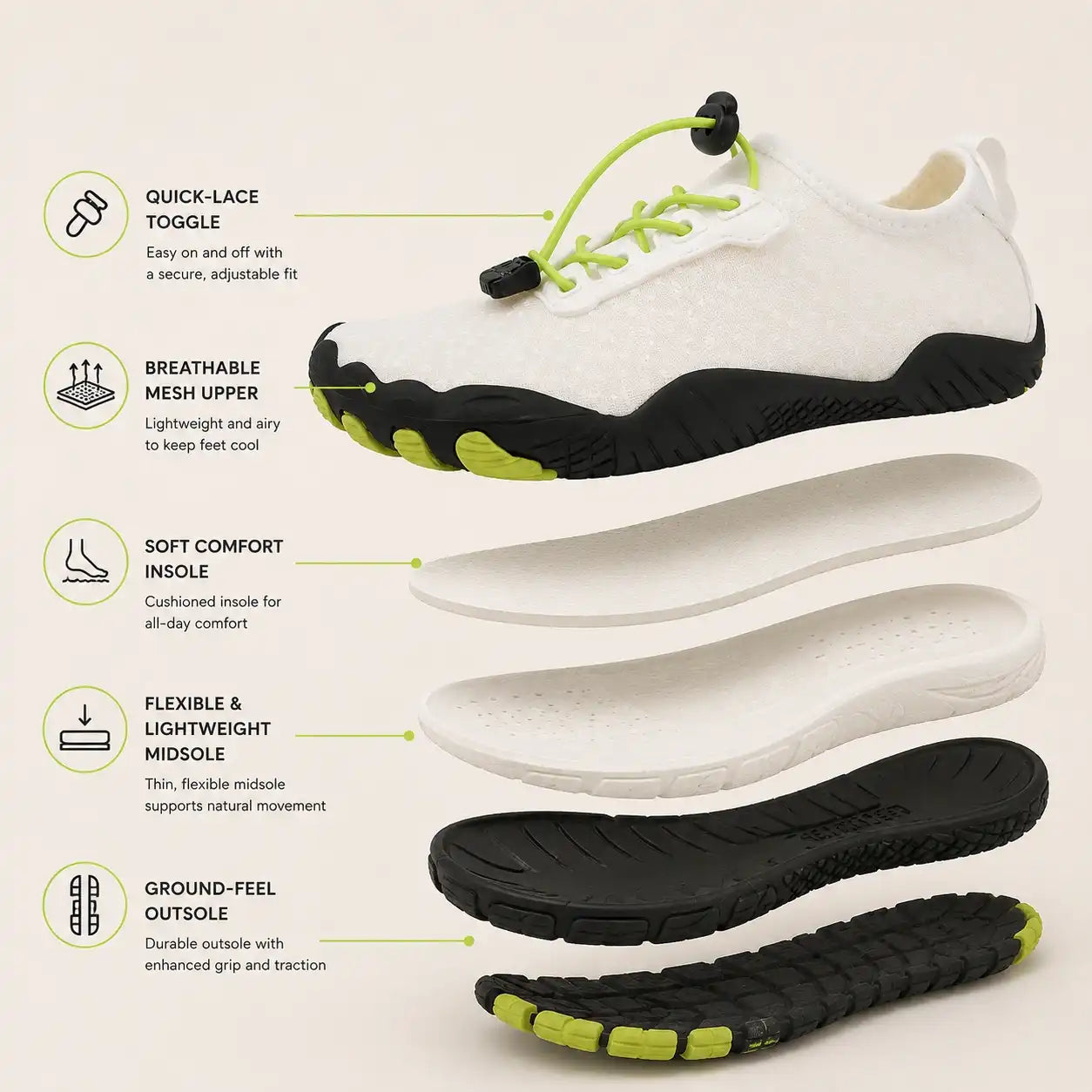 Physio Light - Ultra-Stretch & Anti-Sweat Barefoot Shoe (Unisex)
